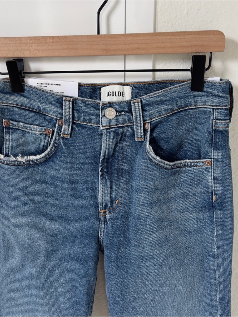 AGOLDE Kick Boot Mid Rise Bootcut Jeans - Curve Blue - 25 - NWT - Picture 5 of 6